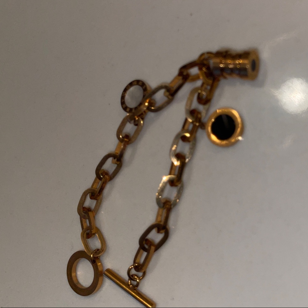 Elegant Gold Bracelet with Black Accents